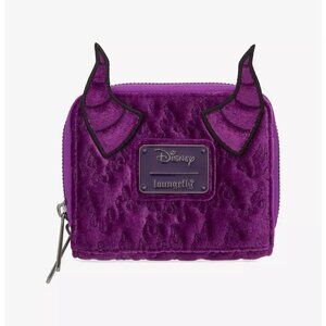 Loungefly Disney Maleficent Wallet Sleeping Beauty Villain Velvet Zip Around New